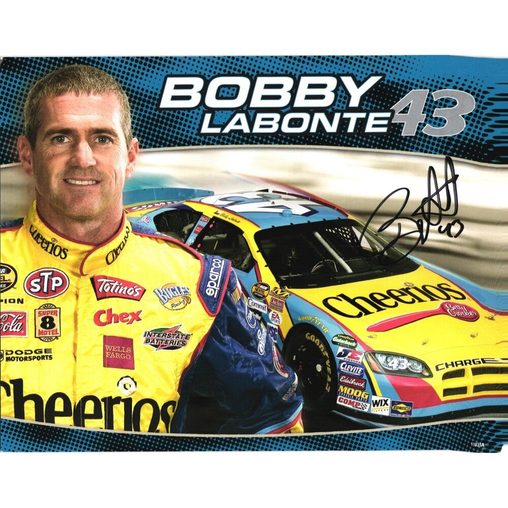 Bobby Labonte Signed 8x10 Promotional Cheerios NASCAR Poster Print
